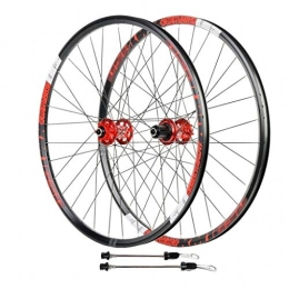 CWTC Mountain Bike Wheel Mountain Bicycle Wheelset 26 In 27.5, Aluminum Alloy Quick Release Hybrid / MTB Bike Disc Brake Support 8 / 9 / 10 / 11 Speed (Color : Red, Size : 29in)