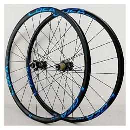 ZFF Mountain Bike Wheel Mountain Bike 26 / 27.5 / 29inch Wheelset Front Rear Wheel Thru-axis Axle Disc Brake 24H 6Claws Stright Pull 12Speed Wheels 700C (Color : Blue, Size : 700C)
