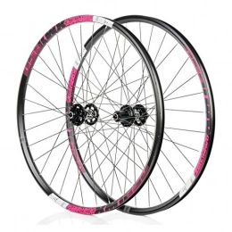 Mountain Bike Spares Mountain Bike 26 / 27.5 Inch Wheel, MTB Aluminum Alloy Wheel, 4D Drilling Process, Bearing F2 / R4, 6-jaw 72click System, Suitable, Downhill Bicycle Wheel Parts (black / pink)