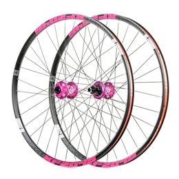 HSQMA Mountain Bike Wheel Mountain Bike Disc Brake Wheelset 26 / 27.5 / 29 Inch MTB Bicycle Quick Release Wheels Rim 32 Holes Hub For 8 / 9 / 10 / 11 Speed Cassette (Color : Pink, Size : 27.5inch)