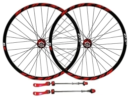 SHBH Mountain Bike Wheel Mountain Bike Disc Brake Wheelset 26" 27.5" 29" MTB Rim 32H Bicycle Wheels QR Quick Release Hub for 7 / 8 / 9 / 10 / 11 / 12 Speed Cassette 2055g (Color : Red, Size : 29'')