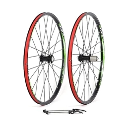 Mountain Bike Disc Brake Wheelset 26/27.5 Inch Bicycle MTB Quick Release Wheels Rim Flat Spokes 24H Hub For 7/8/9/10/11 Speed Cassette Flywheel 1900g (Color : Green, Size : 26inch)