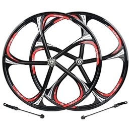 Generic Mountain Bike Wheel Mountain Bike Disc Brake Wheelset 26inch Bicycle Rim Integrated Wheel Set MTB Wheels Quick Release Hub For 7 / 8 / 9 / 10s Cassette Flywheel 3011g (Color : Black, Size : 26in) (Black 26in)