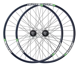 HSQMA Mountain Bike Wheel Mountain Bike Disc Brake Wheelset 27.5'' MTB Front Rear Quick Release Bicycle Wheels Rim 32H Hub For 7 / 8 Speed Rotary Flywheel (Color : Green)
