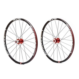 WCS Spares Mountain Bike Wheel Cycling 26 inch 27.5 inch Wheel Accessories Bike Double Wall MTB Rim 9-11 Speed Cassette Freewheel Sealed Bearings Hub 24 Hole (Color : Red, Size : 27.5inch)
