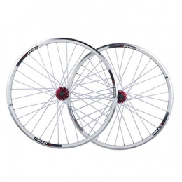 Queena Spares Mountain Bike Wheel Set 20" Disc Brake / V Brake Wheel Set Dual-use 32 Hole Quick Release Bicycle Wheel Aluminum Alloy Wheel (Front Wheel + Rear Wheel) (Color : White)