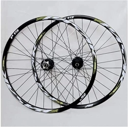 YANHAO Mountain Bike Wheel Mountain Bike Wheel Set, Double Walled Aluminum Alloy Disc Brake, Six Claw Tower Base, 26 27.5 29 Inches (Color : Schwarz, Size : 29INCH)