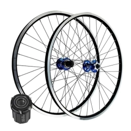 DYSY Mountain Bike Wheel Mountain Bike Wheels 26 Inch 27.5 29 Inch, Aluminum Alloy Hybrid / Bike Hub Disc Brake 32 Spoke QR MTB Rim V Brake for 7-12 Speed 2250g (Color : Blue, Size : 29 inch)