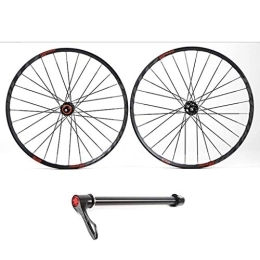 WCS Mountain Bike Wheel Mountain Bike Wheels 27.5 Inch Bicycle Wheel Double Wall Rims Carbon Fiber WheelSet Disc Brakes 11-12 Speed MTB Quick Release Barrel Shaft (Color : Black red, Size : 27.5 inch)