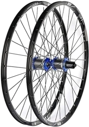 YANHAO Mountain Bike Wheel Mountain Bike Wheels 700C 27.5 Inches, Dual Wall Quick Release 24 Hole Disc Brake Hybrid / mountain 8-speed (Color : Blue, Size : 27.5inch)