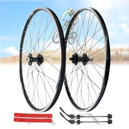 Samnuerly Spares Mountain Bike Wheelset 20 / 26inch Disc / V Brake 32 Holes Aluminum Alloy Rim QR Folding Bike Wheel Fit 6 / 7 / 8 / 9 Speed (Color : Wheelset, Size : 20inch) (Wheelset 26inch)