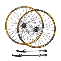 HSQMA Spares Mountain Bike Wheelset 20" Disc Brake Rim 406 BMX MTB Bicycle Quick Release Wheels 32H Hub For 7 / 8 / 9 / 10 Speed Cassette (Color : 406 Gold)