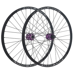 OMDHATU Spares Mountain Bike Wheelset 24 / 26 / 27.5 / 29 Inch Disc Brake Sealed Bearing Support 8-12 Speed Cassette Quick Release Wheel Set Front / Rear Wheels 32H (Color : Purple, Size : 29inch)