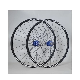 ZCXBHD Spares Mountain Bike Wheelset 24 / 26 / 27.5 / 29inch Double Aluminum Alloy Rim Disc Brake Quick Release MTB Wheels 32H Hub For 8-12 Speed Cassette (Color : Blue, Size : 27.5in)