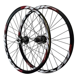 HSQMA Mountain Bike Wheel Mountain Bike Wheelset 24 Inch BMX MTB Disc Brake Wheel Rim Quick Release Folding Bicycle Wheels 32H Hub For 7 / 8 / 9 / 10 / 11 / 12 Speed Cassette (Color : Black A)