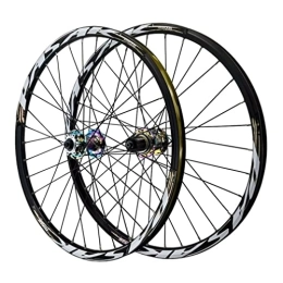 HSQMA Mountain Bike Wheel Mountain Bike Wheelset 24 Inch BMX MTB Disc Brake Wheel Rim Quick Release Folding Bicycle Wheels 32H Hub For 7 / 8 / 9 / 10 / 11 / 12 Speed Cassette (Color : Colorful)