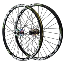 vivianan Spares Mountain Bike Wheelset 24 Inch MTB Wheels Double Layer Alloy Rim 32H Disc Brake QR Front Rear Wheels For Folding Bicycle BMX 8 9 10 11 12 S Cassette Bearings 1886g ( Color : Colorful , Size : 24'' )