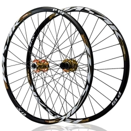 Asiacreate Spares Mountain Bike Wheelset 26'' 27.5" 29" 32 Holes Bicycle Rim QR / Thru Axle Front Rear Wheels MTB Disc Brake Wheelset Sealed Bearing Hub For 8 9 10 11 12 Speed Cassette ( Color : Gold , Size : 27.5'' )