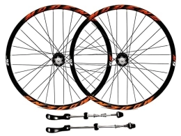 SHBH Mountain Bike Wheel Mountain Bike Wheelset 26" 27.5" 29" Bicycle Rim MTB Disc Brake Wheels QR Quick Release 32H Hub for 7 / 8 / 9 / 10 / 11 / 12 Speed Cassette 2055g (Color : Orange, Size : 27.5'')
