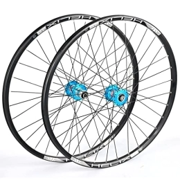 SHKJ Spares Mountain Bike Wheelset 26" / 27.5" / 29", Disc Brake Bike Wheels for 8-11 Speed Cassette, 32H Hub MTB Wheels Quick Release, MTB Wheelset Aluminum Alloy (Color : Blue, Size : 29 inch)