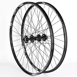 SHKJ Spares Mountain Bike Wheelset 26" / 27.5" / 29", Disc Brake Bike Wheels for 8 9 10 11 Speed Cassette, Through Axle Front Rear Wheels Bike Wheels (Color : Black, Size : 26 inch)