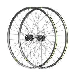 HSQMA Mountain Bike Wheel Mountain Bike Wheelset 26 / 27.5 / 29" Disc Brake MTB Quick Release Wheels Rim 32H Hub For 11 / 12 Speed 1670g (Color : Green, Size : 26inch)