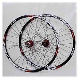 KANGXYSQ Mountain Bike Wheel Mountain Bike Wheelset 26" / 27.5" / 29" Double Wall MTB Cycling Wheels Rim Front 2 Rear 4 Hub Cassette Disc Brake 7 8 9 10 11Speed Quick Release (Color : Red Hub red label, Size : 29IN)