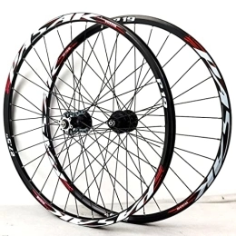 KANGXYSQ Spares Mountain Bike Wheelset 26 27.5 29 Inch 7-11 Speed Double Wall Aluminum Alloy Wheel Set MTB Bicycle Disc Brakes Quick Release (Color : Red, Size : 29.5INCH)