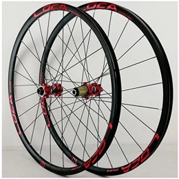 VPPV Spares Mountain Bike Wheelset 26 27.5 29 Inch, Aluminum Alloy Disc Brake MTB Cycling Wheels Schrader Valve for 7 / 8 / 9 / 10 / 11 Speed (Color : Red, Size : 26 inch)