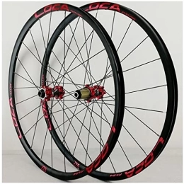 TOMYEUS Spares Mountain Bike Wheelset 26 27.5 29 Inch, Aluminum Alloy Disc Brake MTB Cycling Wheels Schrader Valve for 7 / 8 / 9 / 10 / 11 Speed (Color : Red, Size : 27.5 inch)