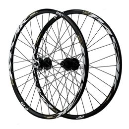 DYSY Spares Mountain Bike Wheelset 26 / 27.5 / 29 Inch, Aluminum Alloy Double Wall MTB Rim QR 9x100mm Disc Brake Wheels For 7 / 8 / 9 / 10 / 11 / 12 Speed (Color : Black, Size : 27.5 inch)