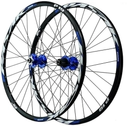 JAMCHE Mountain Bike Wheel Mountain Bike Wheelset 26 / 27.5 / 29 Inch, Aluminum Alloy Rim 32H Disc Brake MTB Wheelset QR Front Rear Wheels 7-11 Speed Cassette Wheelset (Color : Blue, Size : 29 inch)