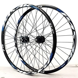 KANGXYSQ Mountain Bike Wheel Mountain Bike Wheelset 26 / 27.5 / 29 Inch, Aluminum Alloy Rim 32H Disc Brake MTB Wheelset, Quick Release Front Rear Wheels, Fit 7-11 Speed Cassette Bicycle Wheelset (Color : Blue, Size : 27.5inch)