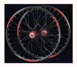 OMDHATU Mountain Bike Wheel Mountain Bike Wheelset 26 / 27.5 / 29 Inch Disc Brake Sealed Bearing Support 8-11 Speed Cassette QR Flat Spokes Wheel Set Front / Rear Wheel 32 (Color : Red, Size : 26inch)