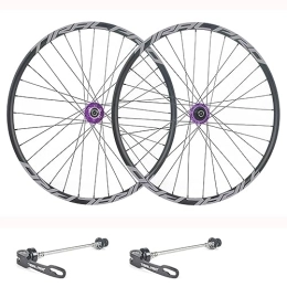 OMDHATU Spares Mountain Bike Wheelset 26 / 27.5 / 29 Inch Disc Brake Sealed Bearing Support 8-9-10-11 Speed Cassette Quick Release Wheel Set Front 100mm Rear 135mm (Color : Purple, Size : 26inch)