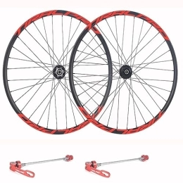 OMDHATU Spares Mountain Bike Wheelset 26 / 27.5 / 29 Inch Disc Brake Sealed Bearing Support 8-9-10-11 Speed Cassette Quick Release Wheel Set Front 100mm Rear 135mm (Color : Red 2, Size : 27.5inch)