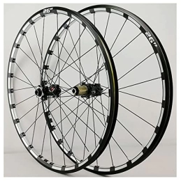 Asiacreate Spares Mountain Bike Wheelset 26 / 27.5 / 29 Inch Disc Brake Thru Axle MTB Double Wall Alloy Rims Sealed Bearing Cycling Wheels For 7 8 9 10 11 12 Speed Cassette (Color : Black, Size : 29'')