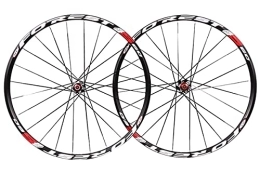 SHKJ Spares Mountain Bike Wheelset 26 27.5 29 Inch Double Wall Rim Disc Brake Mtb Wheels Sealed Bearing QR Hub For 7 / 8 / 9 / 10 / 11 Speed Cassette (Color : Black, Size : 26")