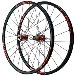 LSRRYD Spares Mountain Bike Wheelset 26 / 27.5 / 29 Inch Lightweight Aluminum Alloy Rim 24H Hub Disc Brake MTB Wheel Set Quick Release Bicycle Wheels Fit 7-12 Speed Cassette 1680g ( Color : Red , Size : 27.5 inch )