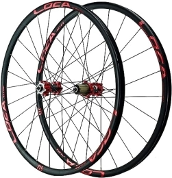 FOXZY Spares Mountain Bike Wheelset 26 / 27.5 / 29 Inch Mountain Bike Wheel Rims Bicycle Wheelset Quick Release 24H 7 8 9 10 11 12 Speed (Color : Red, Size : 26'')