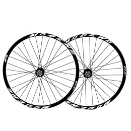 HSQMA Mountain Bike Wheel Mountain Bike Wheelset 26 27.5 29 Inch MTB Wheels Double Wall Rims Disc Brake 8 / 9 / 10s Cassette Hub 32H QR (Color : White, Size : 26'')