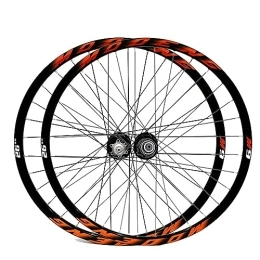 Samnuerly Spares Mountain Bike Wheelset 26 27.5 29 Inch MTB Wheelset Quick Release Disc Brake 32H Rim Front Rear Wheels For 8 / 9 / 10 / 11 Speed Cassette (Orange 26in)