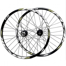 CHICTI Spares Mountain Bike Wheelset 26 27.5 29 InchDouble Wall Aluminum Alloy Disc Brake Cycling Bicycle Wheels 32 Hole Rim QR 7 / 8 / 9 / 10 / 11 Cassette Wheels (Color : Green, Size : 27.5in)
