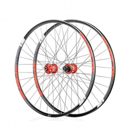 Bike Wheel Spares Mountain Bike Wheelset 26 / 27.5 / 29 Inches Aluminum Alloy The Classic 6 Pawl 72 Click System Barrel Shaft Quick Release Disc Brake Wheel Set (Color : Red, Size : 26")