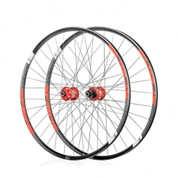 Bike Wheel Spares Mountain Bike Wheelset 26 / 27.5 / 29 Inches Aluminum Alloy The Classic 6 Pawl 72 Click System Barrel Shaft Quick Release Disc Brake Wheel Set (Color : Red, Size : 29")