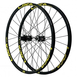 CHICTI Spares Mountain Bike Wheelset 26 / 27.5 / 29 Inches Disc Brake 5 Pawl MTB Double Wall Rims Hub Disc Brake Quick Release 12 Speed 24H (Color : Yellow, Size : 27.5in)