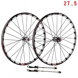 CHUDAN Spares Mountain Bike Wheelset 26 / 27.5 / 29 Inches, MTB Bicycle Rear Wheel Double Walled Aluminum Alloy Rim Disc Brake Carbon Fiber Hub Quick Release 7 / 8 / 9 / 10 / 11 Speed Cassette, Black, 27.5in