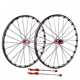 CHUDAN Spares Mountain Bike Wheelset 26 / 27.5 / 29 Inches, MTB Bicycle Rear Wheel Double Walled Aluminum Alloy Rim Disc Brake Carbon Fiber Hub Quick Release 7 / 8 / 9 / 10 / 11 Speed Cassette, Red, 29in