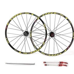 SHKJ Mountain Bike Wheel Mountain Bike Wheelset 26 / 27.5 / 29" MTB Disc Brake Wheels Double Wall Alloy Rim QR Sealed Bearing Hub For 7 / 8 / 9 / 10 / 11 Speed (Size : 26inch Yellow)