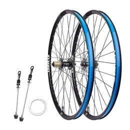 ZFF Spares Mountain Bike Wheelset 26" 27.5" 29" Tubeless MTB Wheel Disc Brake Quick Release Aluminum Alloy Double Wall Rim 6 / 7 / 8 / 9 / 10 / 11 Speed Cassette 32 Holes (Color : Svart, Size : 26'')